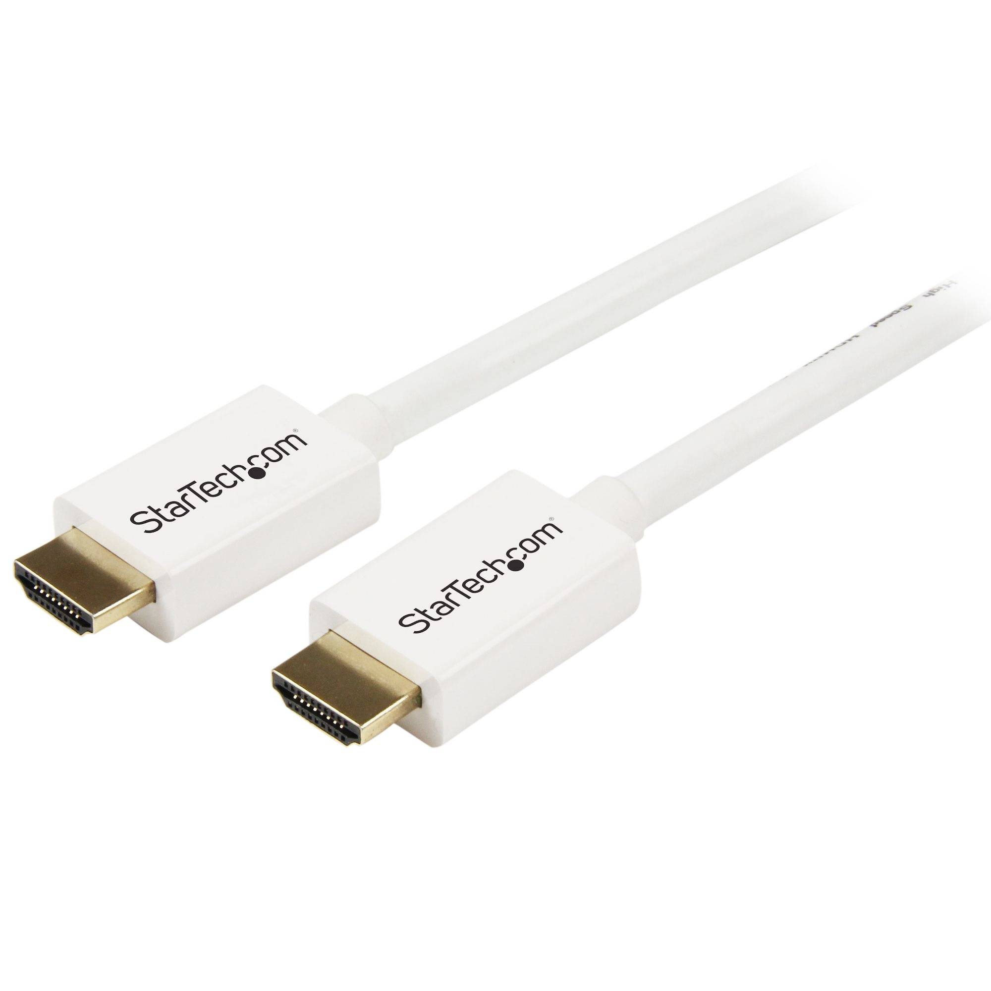 Rca Informatique - image du produit : CABLE HDMI HAUTE VITESSE CL3 MALE VERS MALE BLANC 3M DANS MUR