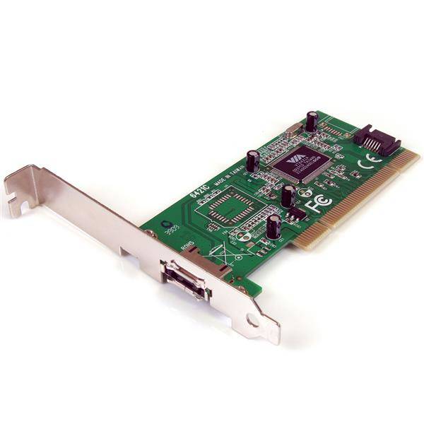 Rca Informatique - image du produit : CARTE CONTROLEUR 1 PORT ESATA + 1 PORT SATA PCI AVEC SUPPORT LP