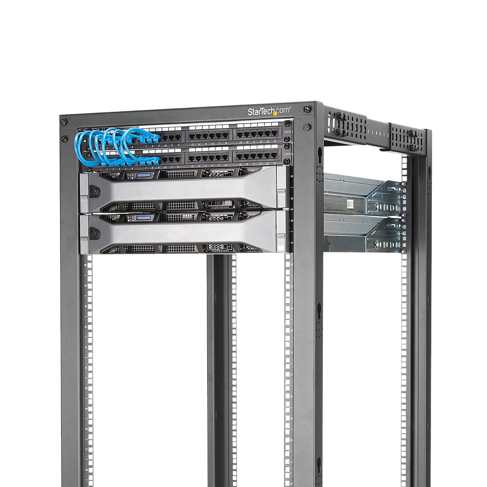 Rca Informatique - image du produit : RACK SERVEUR 42U 4 MONTANTS - BATI RACK A PROFONDEUR REGLABLE