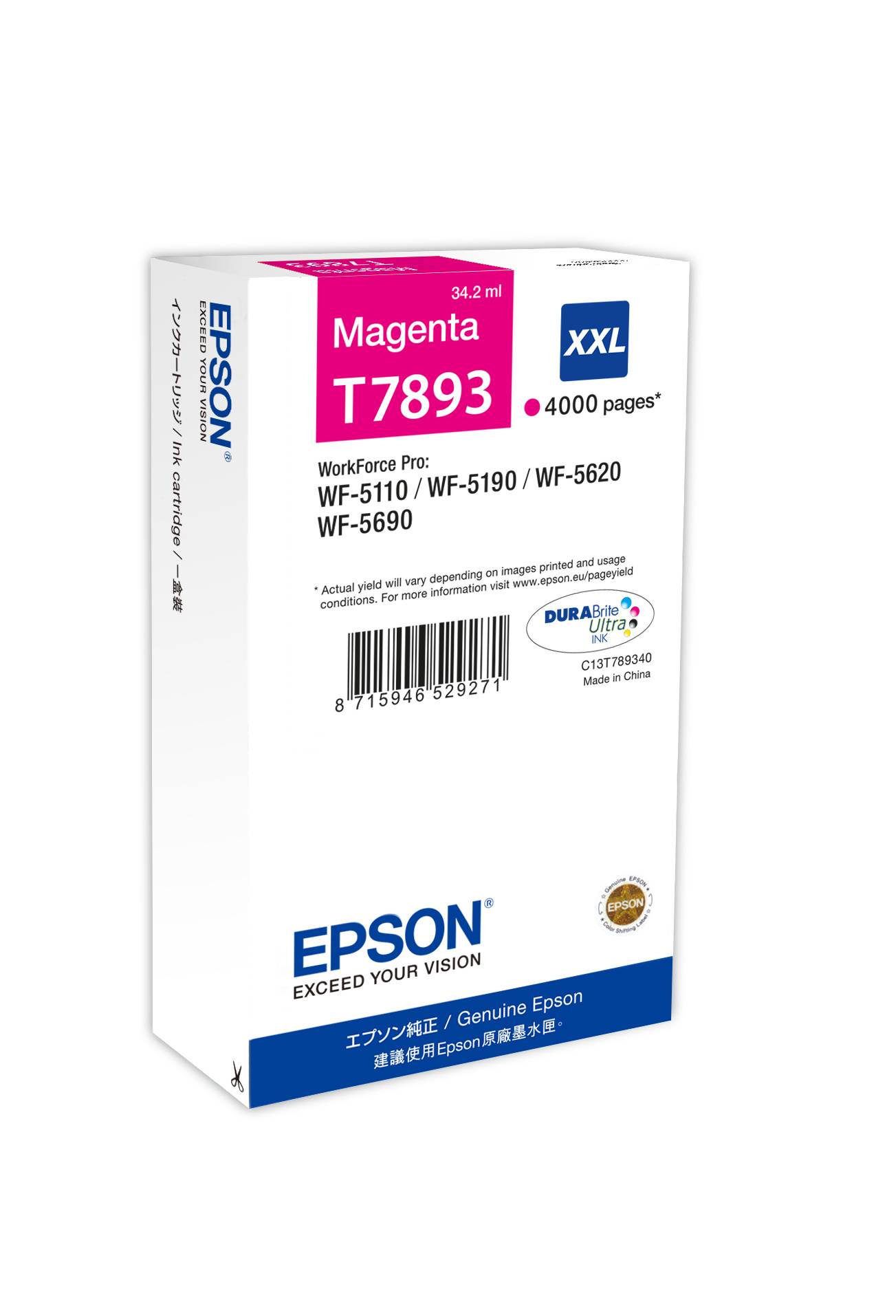 Rca Informatique - Image du produit : WF-5XXX SERIES XXL MAGENTA INK CARTRIDGE XXL MAGENTA