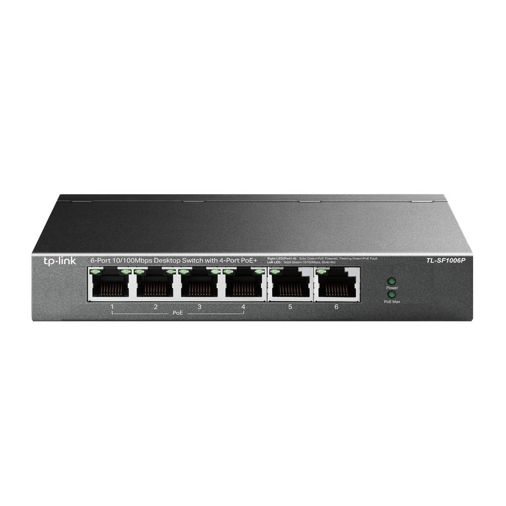 Rca Informatique - image du produit : 6-PORT 10/100 MBPS DESKTOP SWITCH WITH 4-PORT POE+