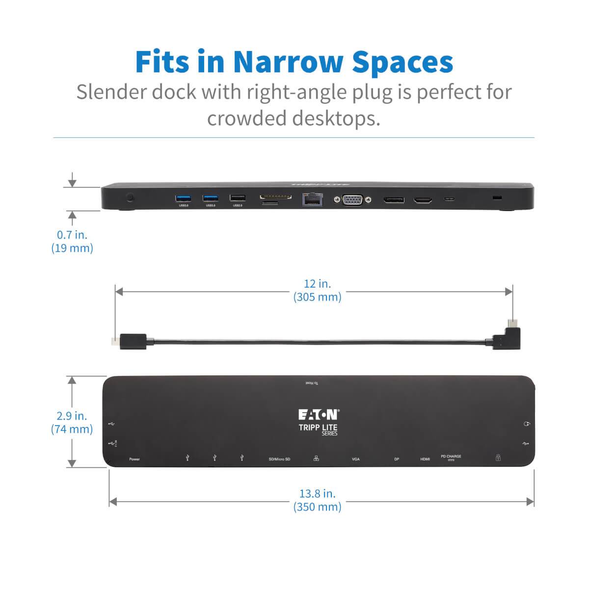 Rca Informatique - image du produit : TRIPLE-MONITOR USB-C DOCK STN 4K HDMI DP VGA USB-A/C 100W PD