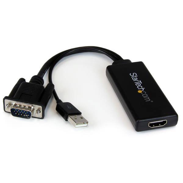 Rca Informatique - Image du produit : VGA TO HDMI ADAPTER WITH USB AUDIO + POWER