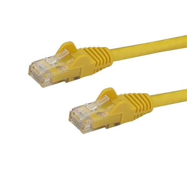 Rca Informatique - image du produit : CABLE RESEAU CAT6 GIGABIT UTP SANS CROCHET DE 1M - JAUNE