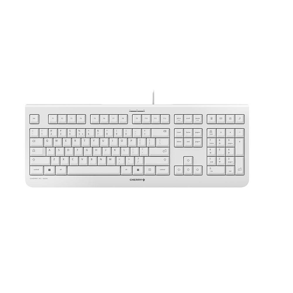 Rca Informatique - image du produit : CHERRY KC 1000 USB US-ENGLISCH W/ EURO SYMBOL PALE GREY