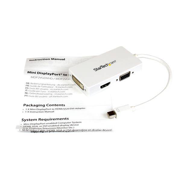 Rca Informatique - image du produit : MDP TO VGA /DVI/HDMI CONVERTER MAC MINI DISPLAYPORT ADAPTER