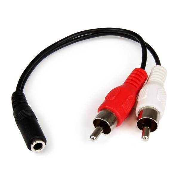 Rca Informatique - Image du produit : CABLE ADAPTADOR 15CM DE AUDIO JACK 3.5MM HEMBRA A RCA MACHO