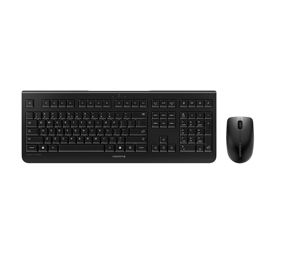 Rca Informatique - image du produit : CHERRY DW 3000 KEYBOARD MOUSE SET US-ENGLISH / INT BLACK