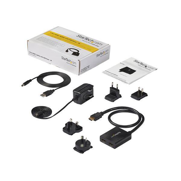 Rca Informatique - image du produit : REPARTITEUR / SPLITTER VIDEO HDMI 4K  2 PORTS ALIM. PAR USB