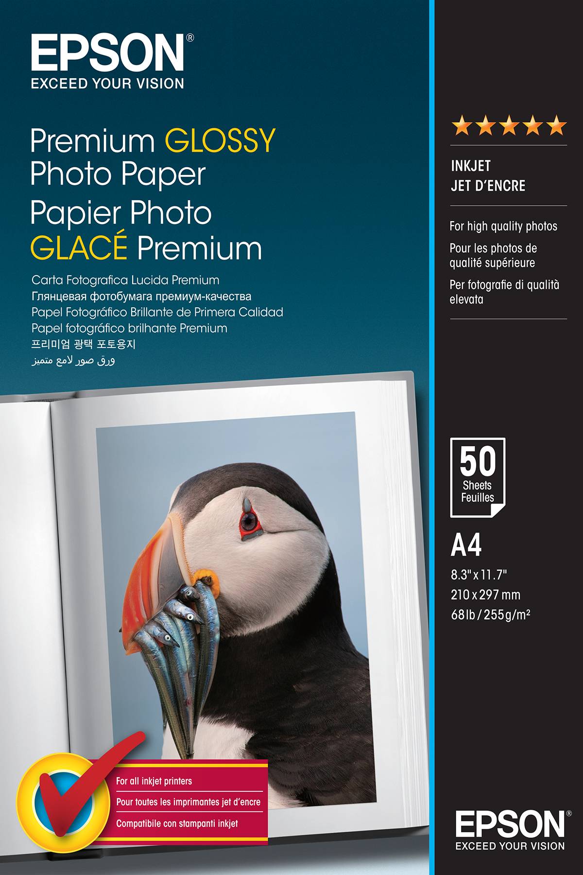 Rca Informatique - Image du produit : PREMIUM GLOSSY PHOTO PAPER A4 50SHEET