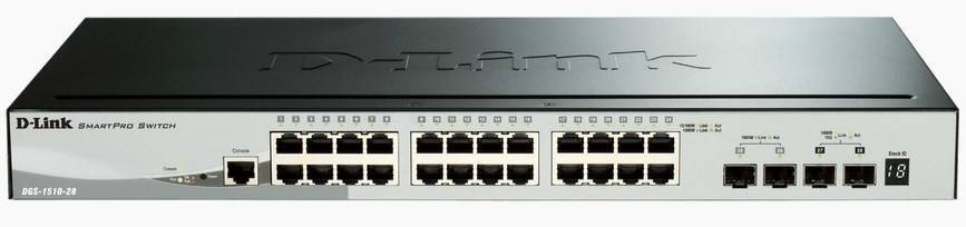 Rca Informatique - Image du produit : 28-PORT GIGABIT SMART SWITCH MANAGED STACKABLE INC 4 10G SFP+