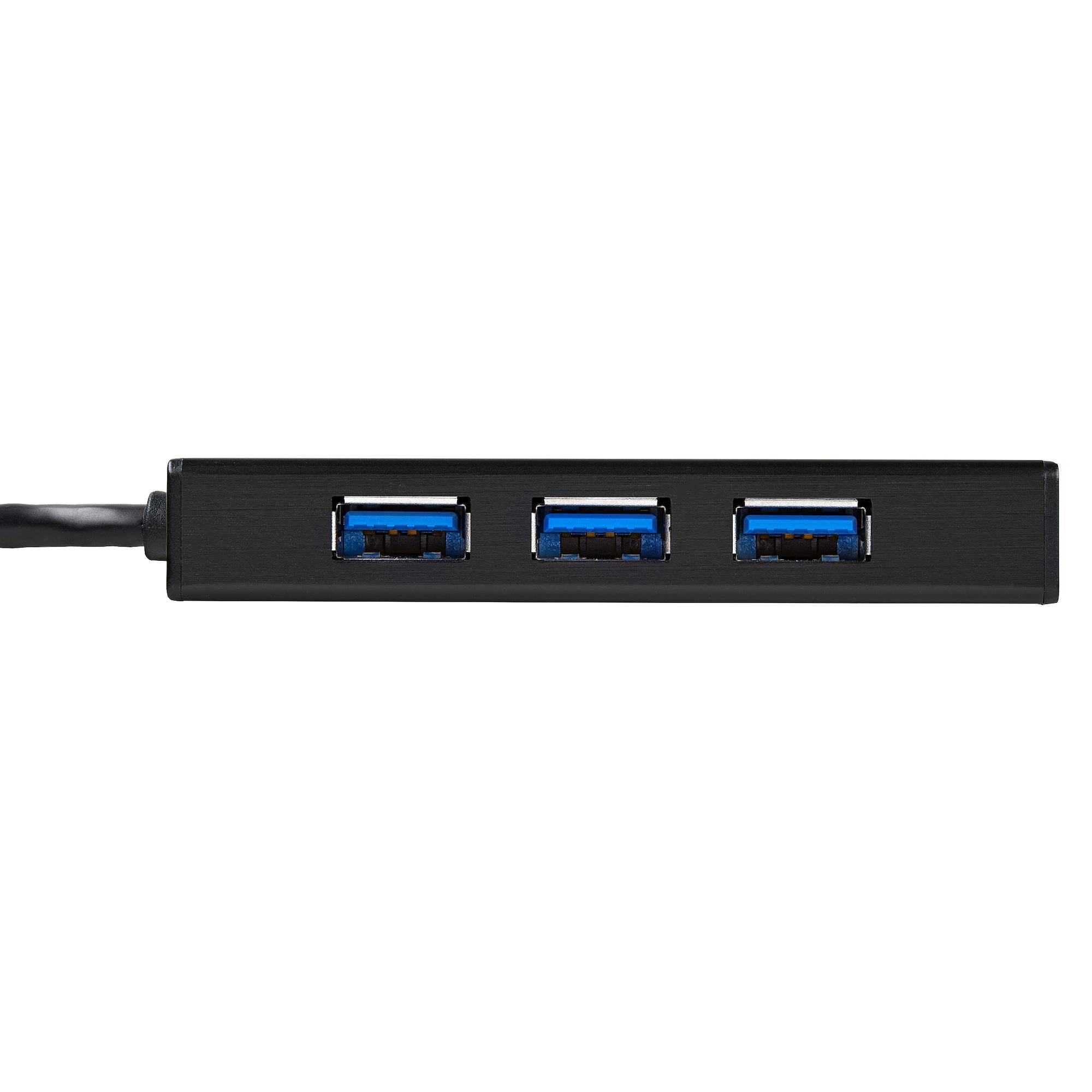 Rca Informatique - image du produit : HUB USB 3.0  3 PORTS AVEC ADAPTATEUR GBE ET CABLE INTGR  I