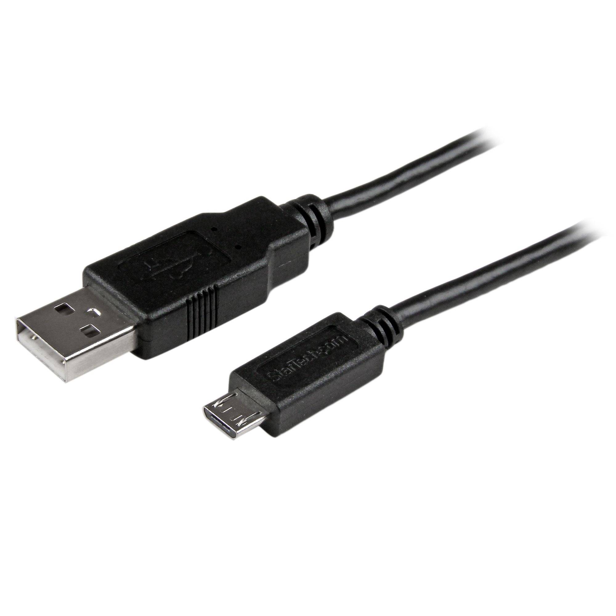 Rca Informatique - Image du produit : CABLE CHARGE / SYNCHRONISATION USB A VERS MICRO B MINCE 2M NOIR