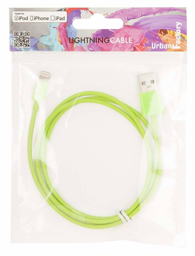 Rca Informatique - image du produit : GREEN CABLE TO SYNC AND CHARGE LIGHTNING - 1M - MFI