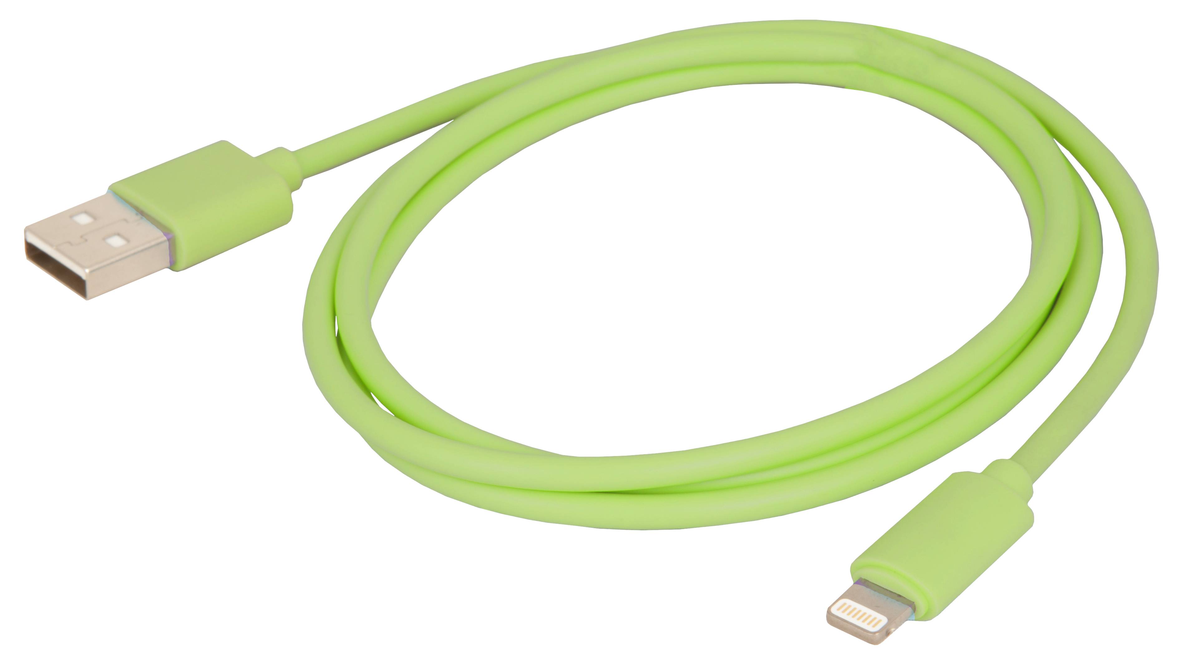 Rca Informatique - Image du produit : GREEN CABLE TO SYNC AND CHARGE LIGHTNING - 1M - MFI