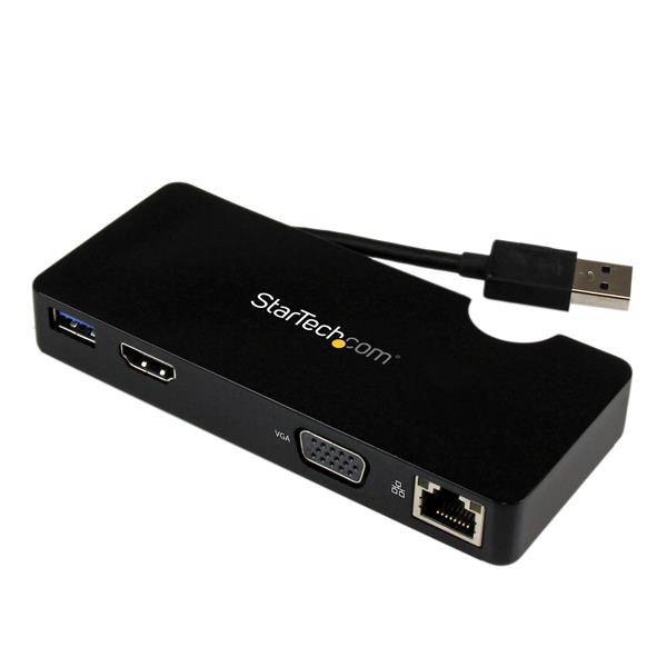 Rca Informatique - Image du produit : MINI STATION DACCUEIL USB 3.0 AVEC HDMI OU VGA GBE ET USB 3.0