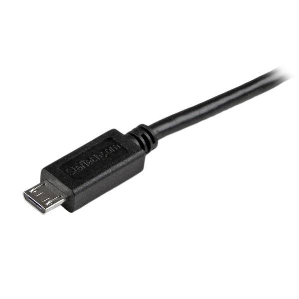 Rca Informatique - image du produit : CABLE CHARGE / SYNCHRONISATION USB A A MICRO B MINCE 15CM NOIR