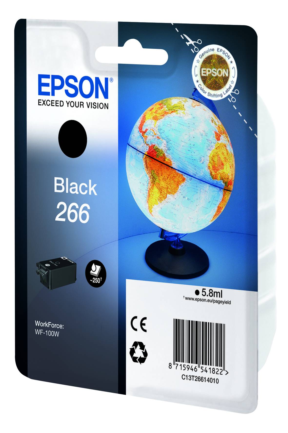 Rca Informatique - image du produit : SINGLEPACK BLACK 266 INK CARTR IN RS BLISTER PACK