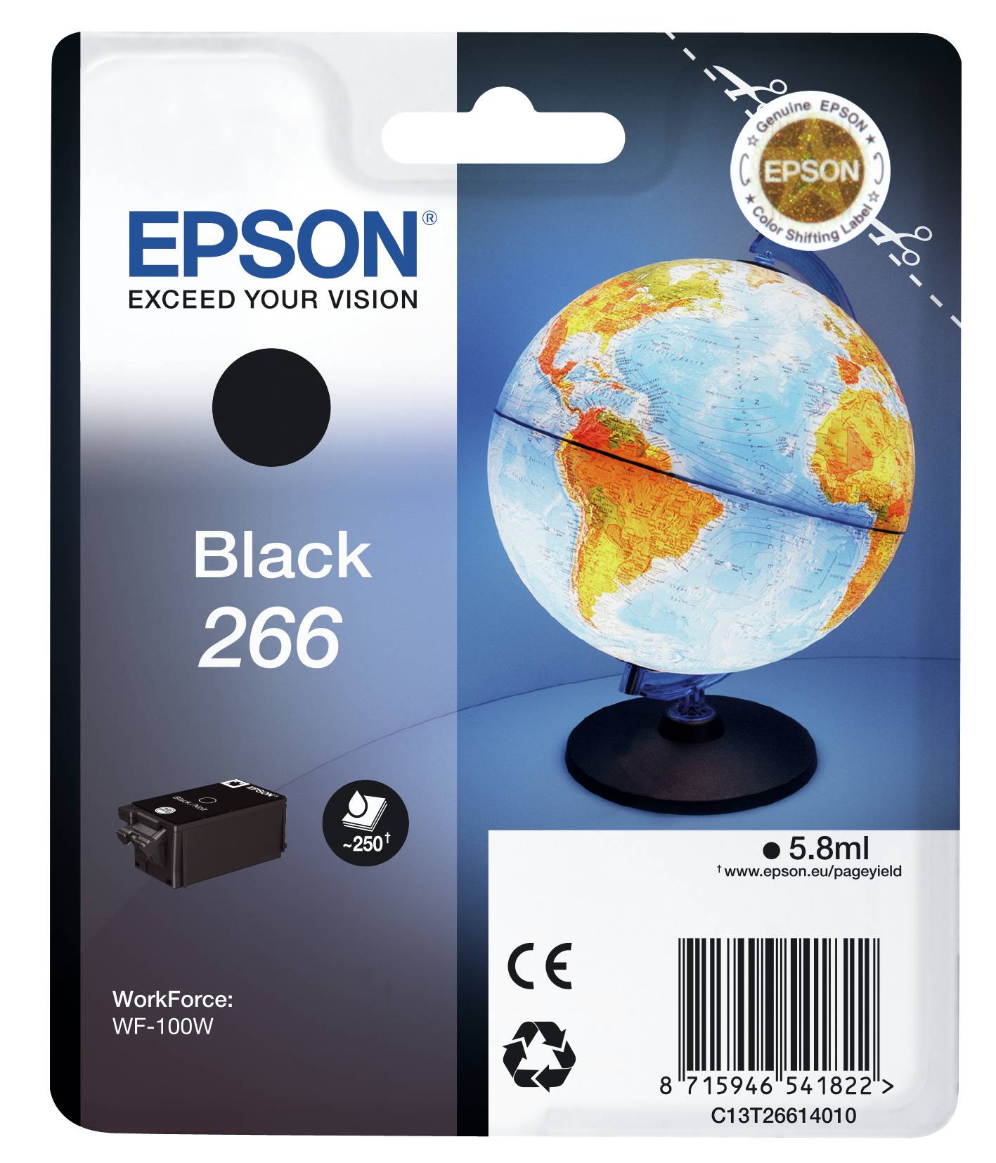 Rca Informatique - Image du produit : SINGLEPACK BLACK 266 INK CARTR IN RS BLISTER PACK