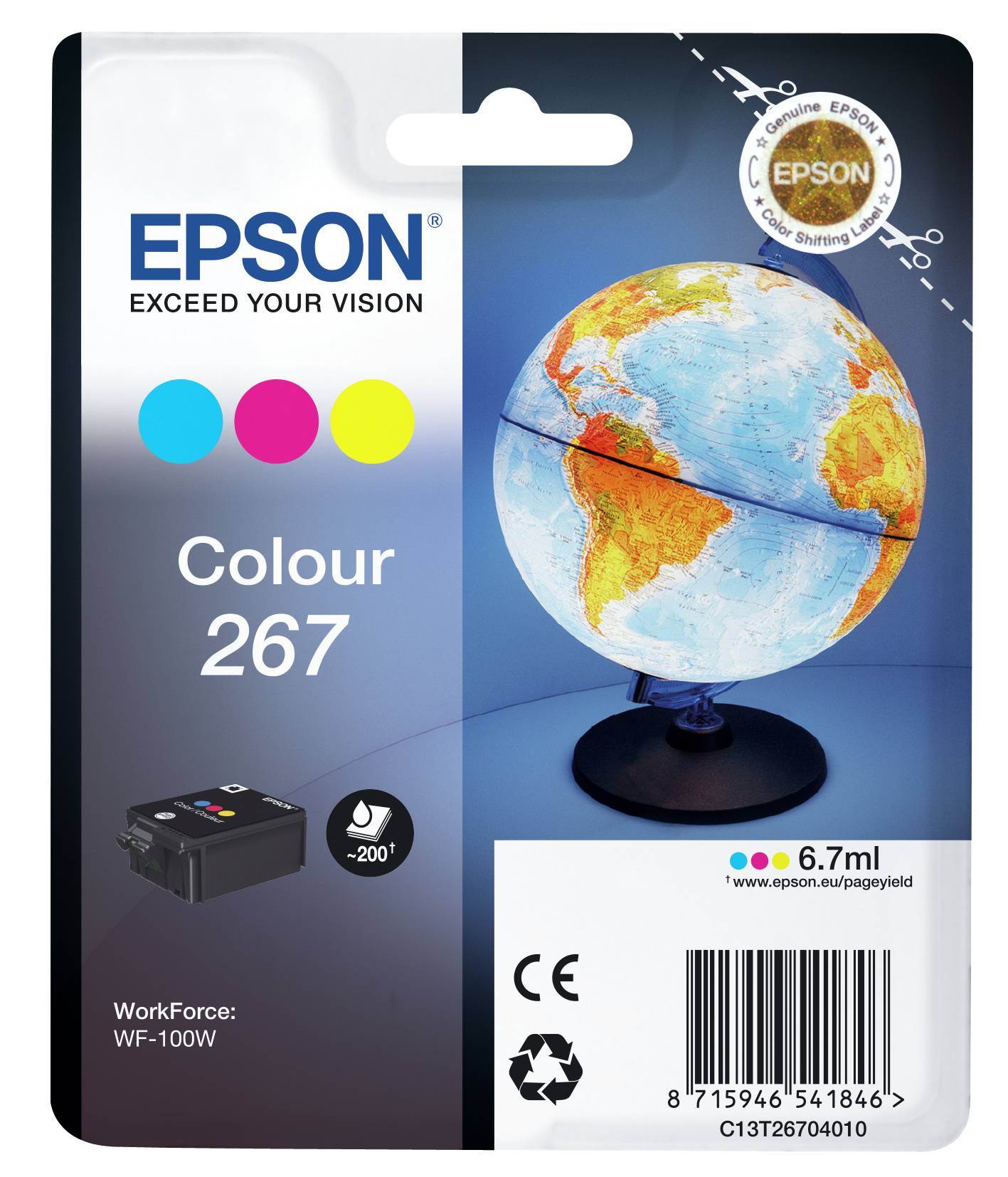 Rca Informatique - Image du produit : SINGLEPACK COLOUR 267 INK CART IN RS BLISTER PACK