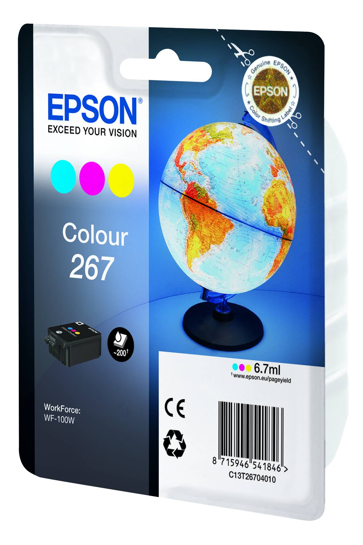 Rca Informatique - image du produit : SINGLEPACK COLOUR 267 INK CART IN RS BLISTER PACK