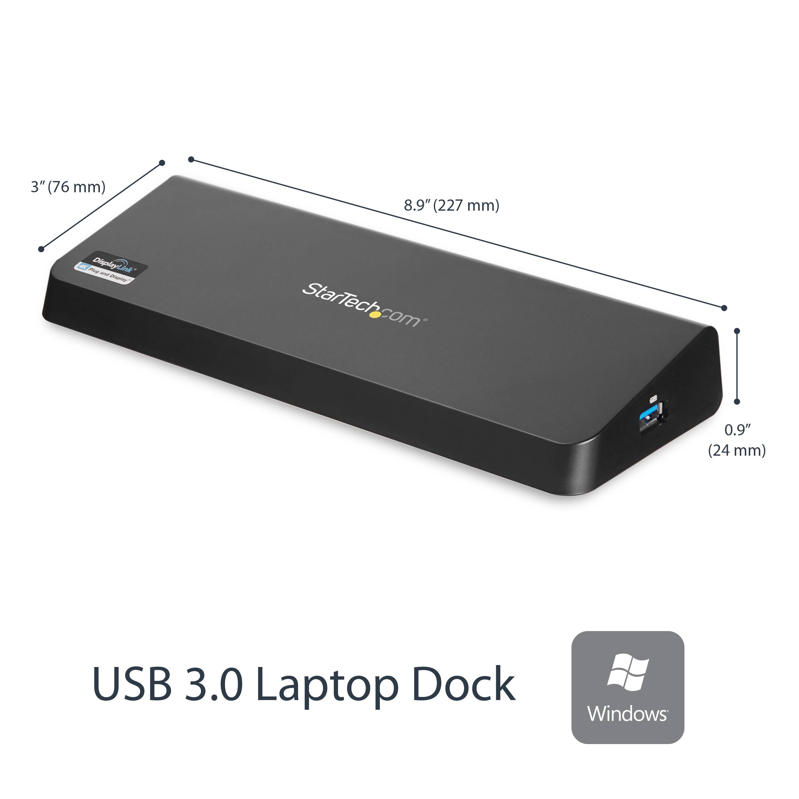 Rca Informatique - image du produit : STATION DACCUEIL USB 3.0 PC PORTABLE - HDMI / DISPLAYPORT 4K