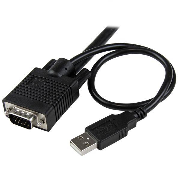 Rca Informatique - image du produit : COMMUTATEUR / SWITCH KVM USB VGA A 2 PORTS AVEC CABLES KVM
