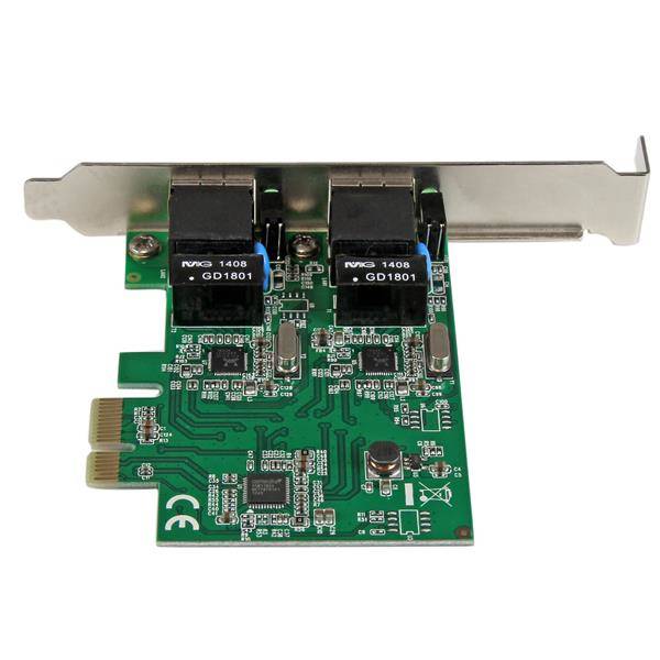 Rca Informatique - image du produit : CARTE RESEAU / ADAPTATEUR PCIE 2 PORTS GIGABIT ETHERNET RJ45