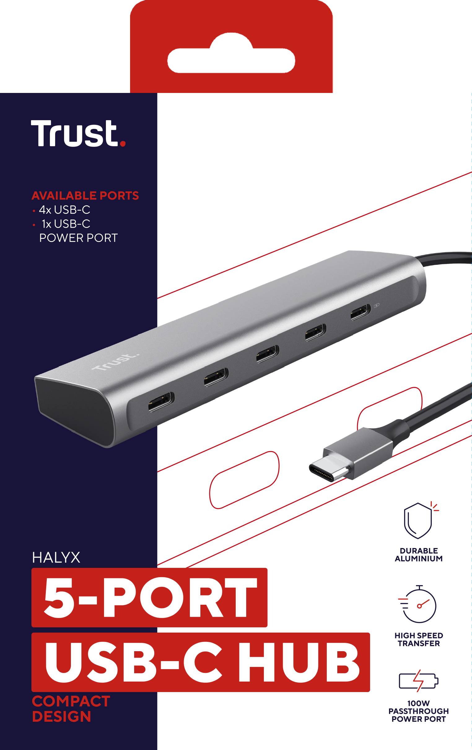 Rca Informatique - image du produit : HALYX 5 PORT USB-C HUB