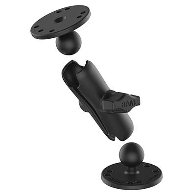 Rca Informatique - image du produit : UNIVERSAL DOUBLE BALL MOUNT WITH TWO ROUND PLATES