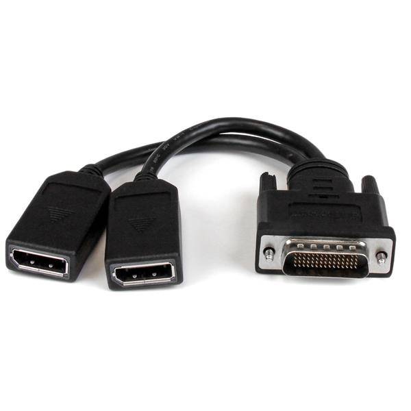 Rca Informatique - Image du produit : CABLE ADAPTATEUR DMS 59 (LFH) VERS 2X DISPLAYPORT - 20CM