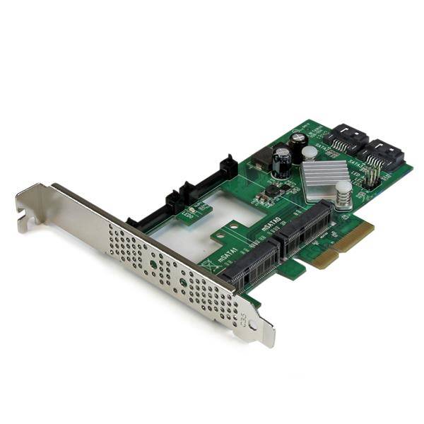 Rca Informatique - Image du produit : CARTE RAID PCIE 2.0 A 2 PORTS SATA III 6GB/S AVEC 2X MSATA