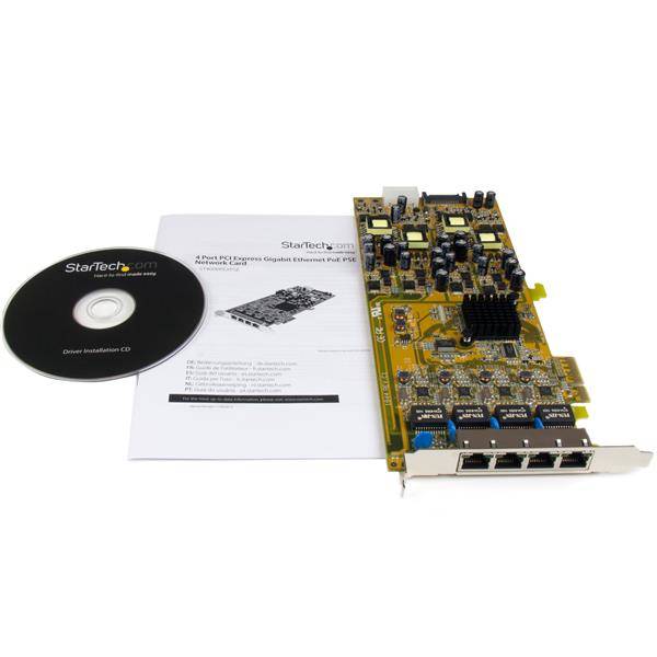 Rca Informatique - image du produit : CARTE RESEAU PCI EXPRESS A 4 PORTS GIGABIT POE - NIC PCIE