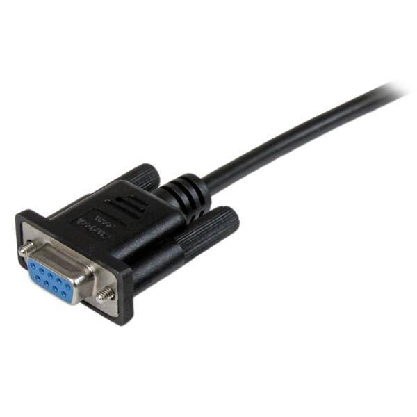 Rca Informatique - image du produit : CABLE NULL MODEM SERIE DB9 RS232 DE 2M - F/F - NOIR