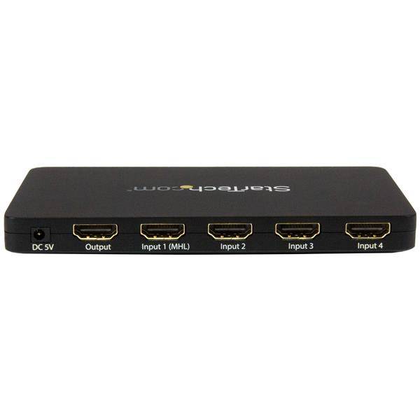 Rca Informatique - image du produit : SWITCH HDMI AUTOMATIQUE 4 PORTS (4X1) AVEC SUPPORT MHL - 4K 30HZ