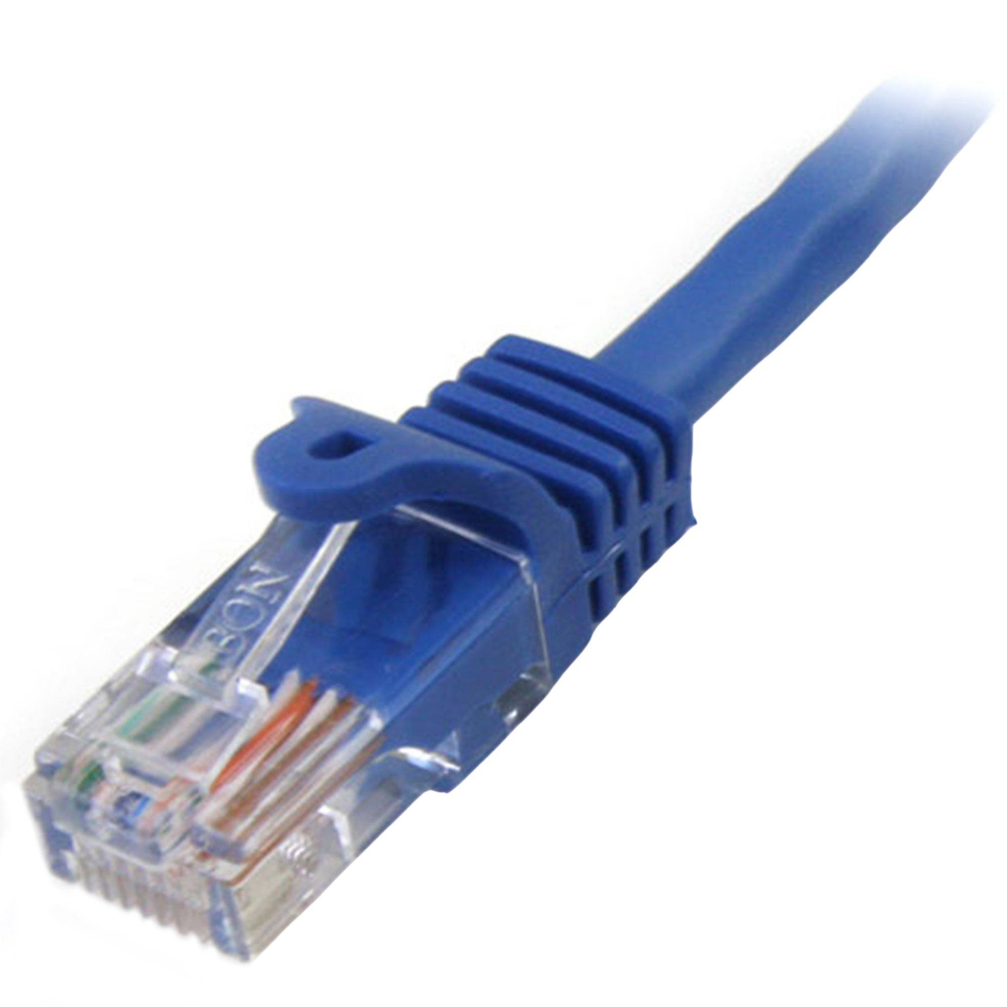 Rca Informatique - image du produit : CABLE RESEAU CAT5E UTP SANS CROCHET DE 1M - M/M - BLEU