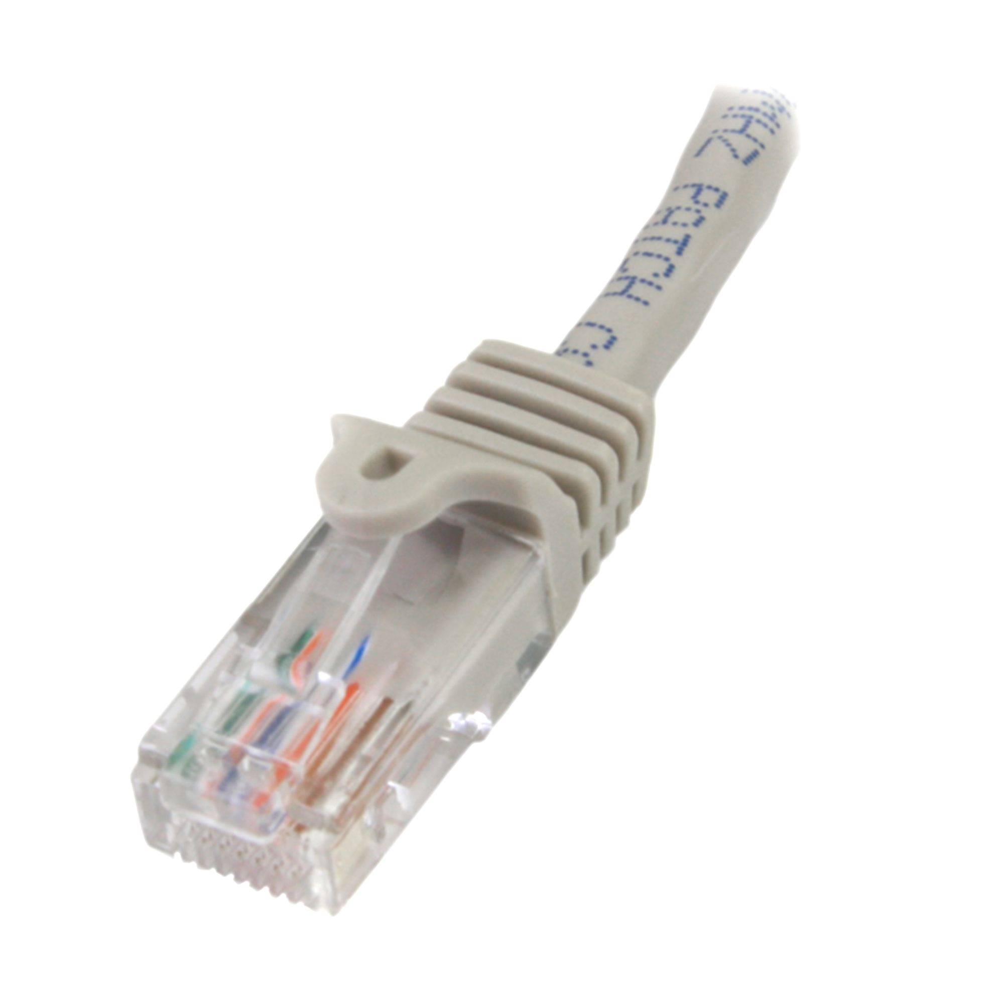 Rca Informatique - image du produit : CABLE RESEAU CAT5E UTP SANS CROCHET DE 1M - M/M - GRIS