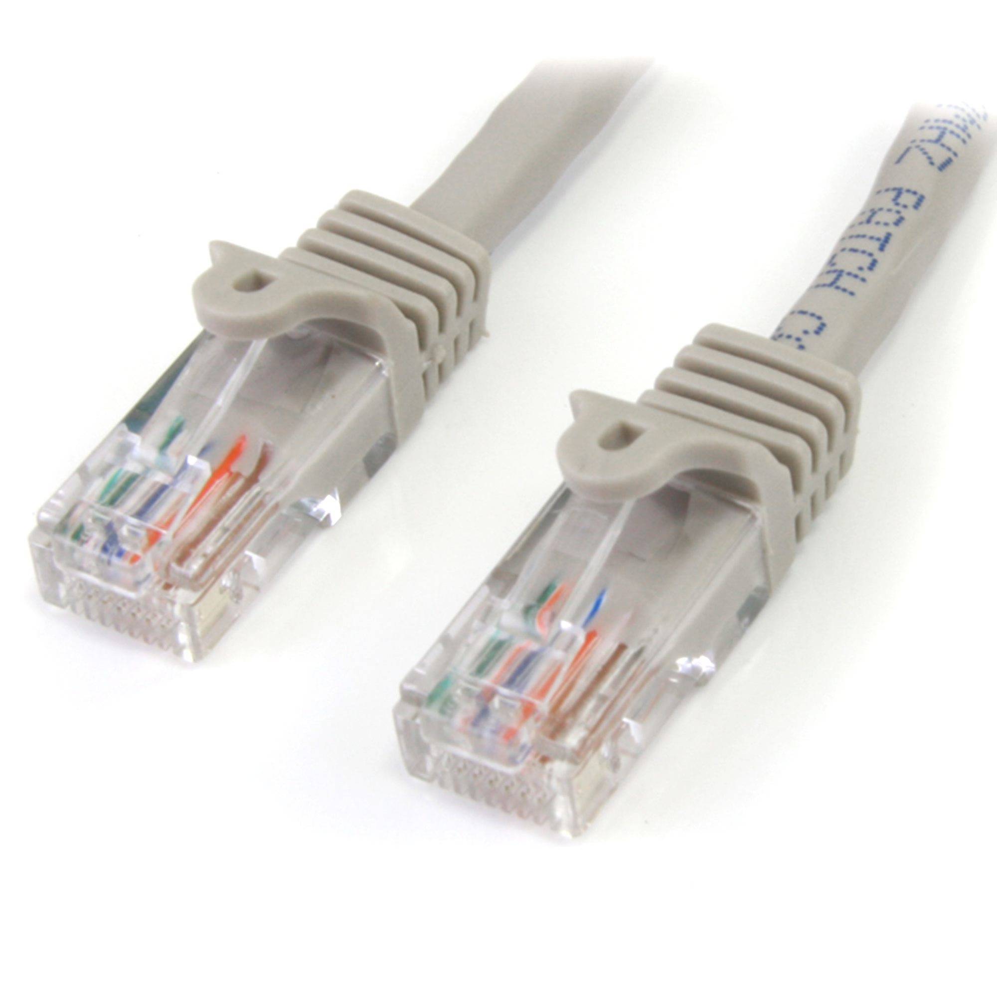 Rca Informatique - Image du produit : CABLE RESEAU CAT5E UTP SANS CROCHET DE 1M - M/M - GRIS