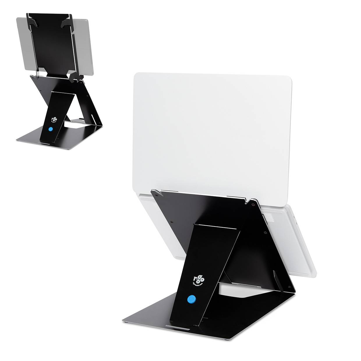 Rca Informatique - image du produit : R-GO RISER DUO/TABLET-LAPTOP STAND-ADJUSTABLE/BLACK