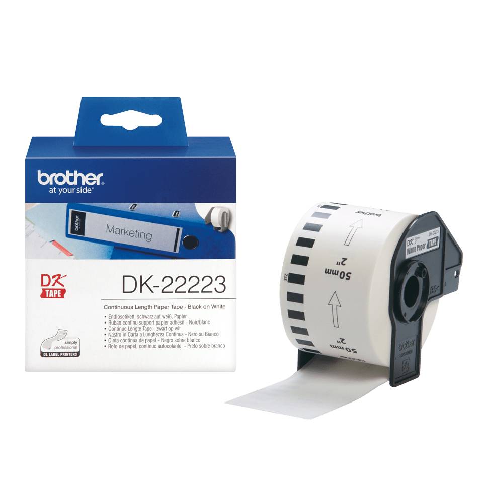 Rca Informatique - image du produit : DK CONTINUOUS LABELS WHITE F/ QL-500/550 PAPER 30.48M 50MM