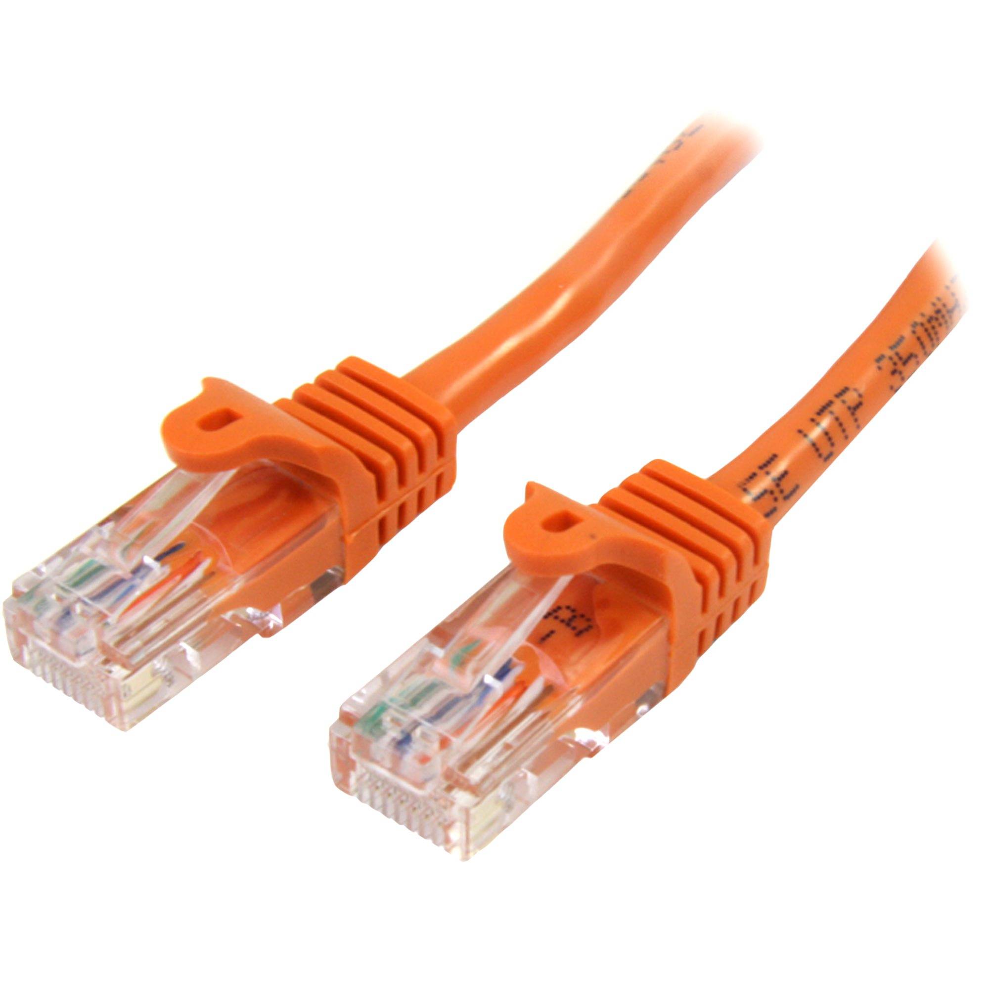 Rca Informatique - Image du produit : CABLE RESEAU CAT5E UTP SANS CROCHET DE 3M - M/M - ORANGE