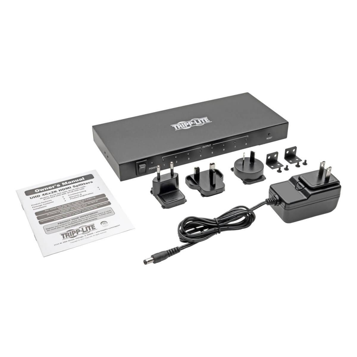 Rca Informatique - image du produit : 8-PORT 4K HDMI SPLITTER FOR ULTRA-HD (4KX2K) VIDEO AND AUDIO