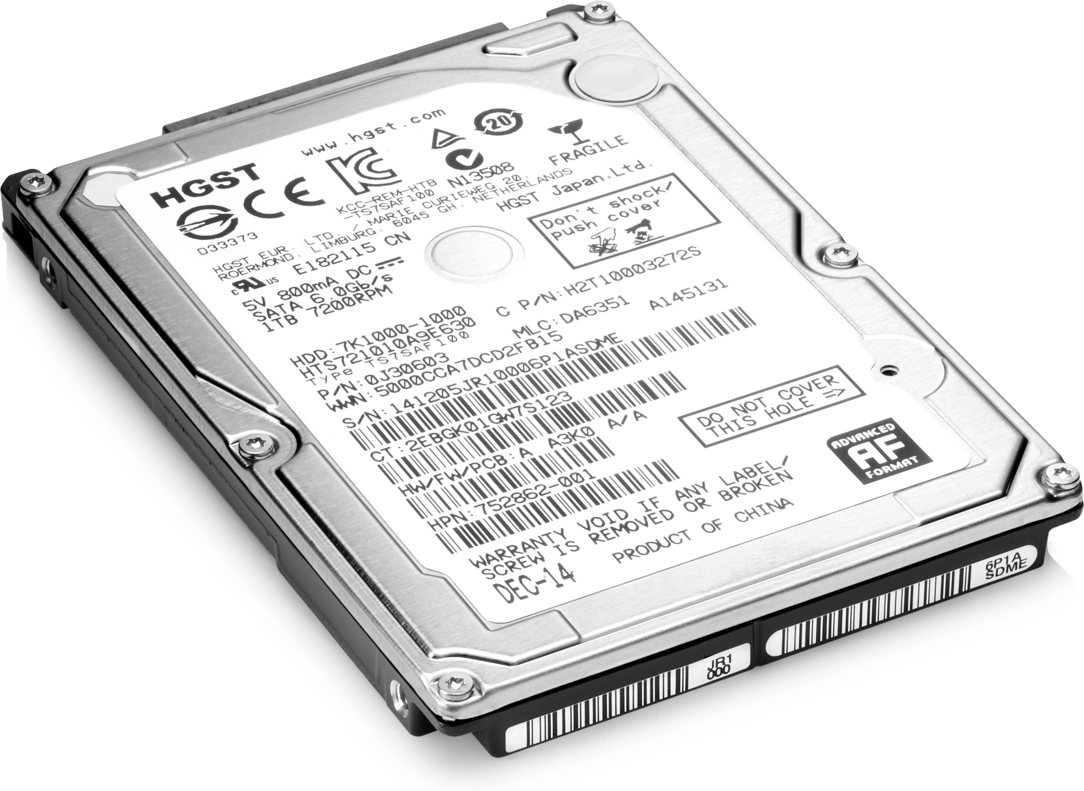 Rca Informatique - image du produit : HP 1TB 7200RPM SATA HDD F/ DEDICATED HP NOTEBOOKS