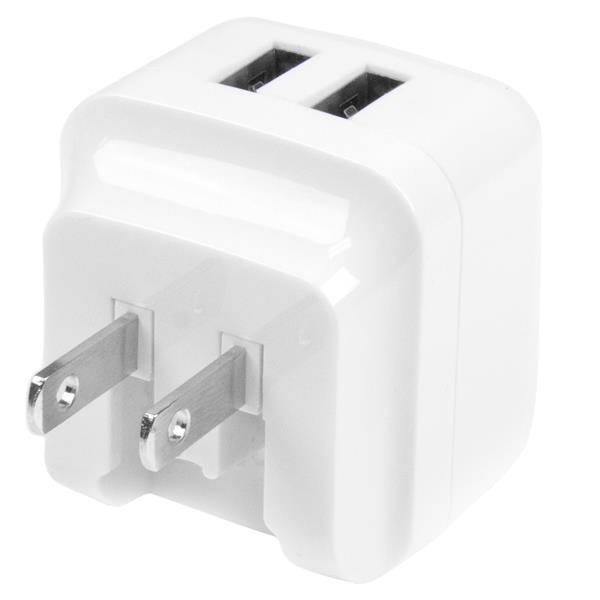 Rca Informatique - image du produit : CHARGEUR MURAL USB 2 PORTS - ADAPTATEUR SECTEUR USB - BLANC