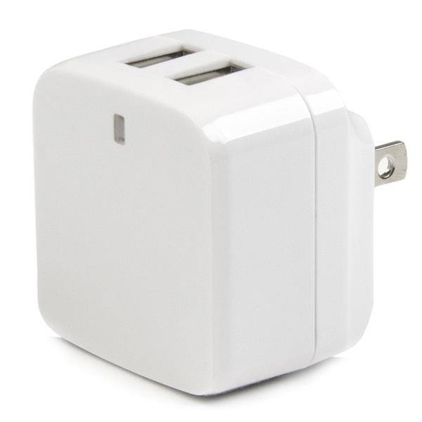 Rca Informatique - image du produit : CHARGEUR MURAL USB 2 PORTS - ADAPTATEUR SECTEUR USB - BLANC