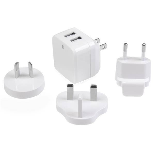 Rca Informatique - Image du produit : CHARGEUR MURAL USB 2 PORTS - ADAPTATEUR SECTEUR USB - BLANC