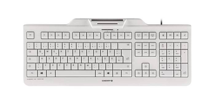 Rca Informatique - image du produit : CHERRY KC 1000 SC WHITE-GREY KEYBOARD USB UK