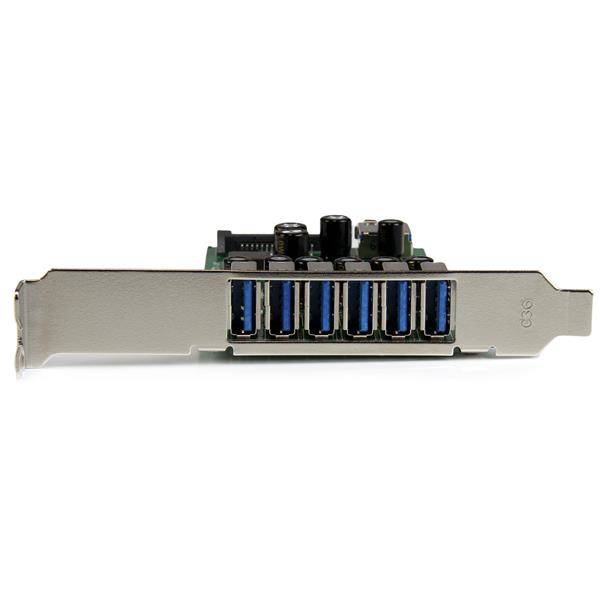 Rca Informatique - image du produit : CARTE CONTROLEUR PCIE 7 PORTS USB 3.0 AVEC UASP ET ALIM. SATA