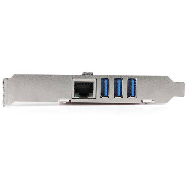 Rca Informatique - image du produit : CARTE PCI EXPRESS A 3 PORTS USB 3.0 ET 1 PORT GBE AVEC UASP