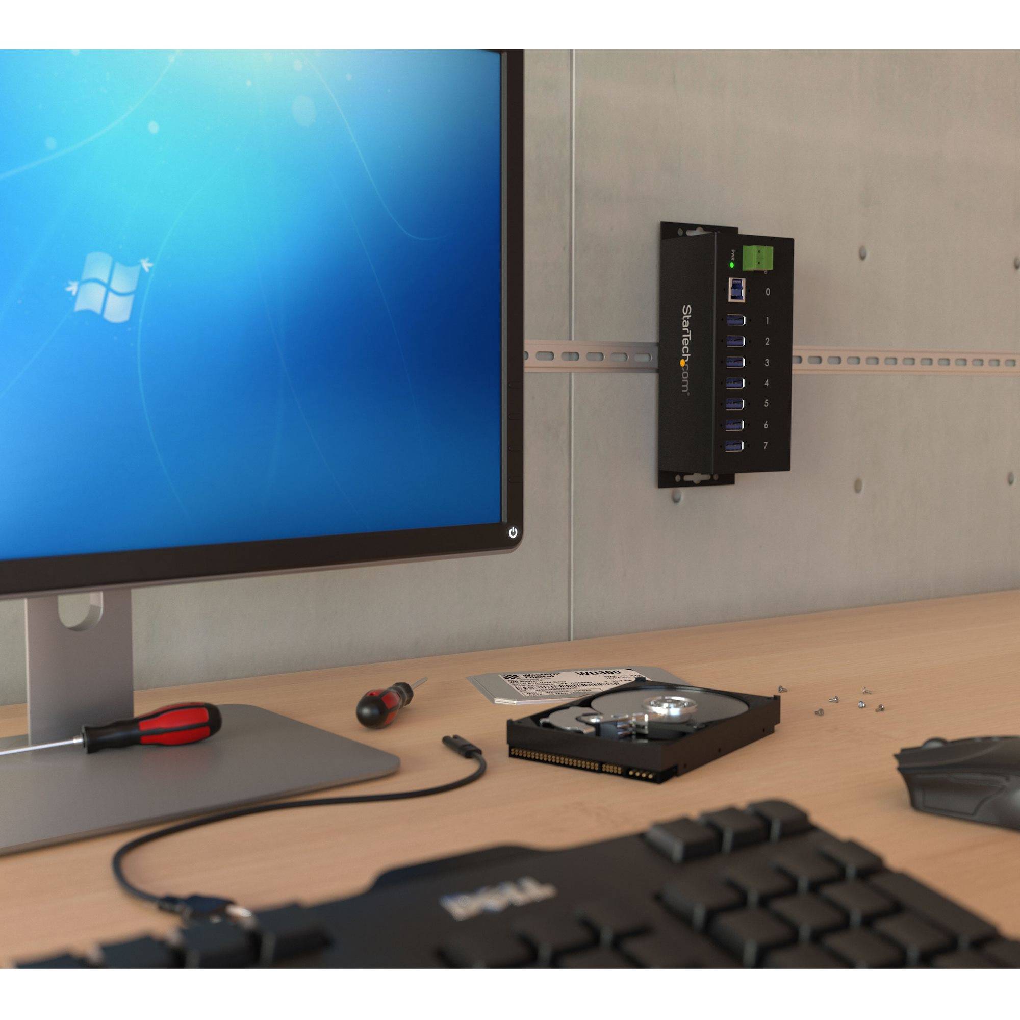 Rca Informatique - image du produit : HUB USB 3.0 INDUSTRIEL 7 PORTS AVEC PROTECTION CONTRE ESD (DES)